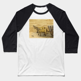 Yoke of oxen pulling a load Baseball T-Shirt